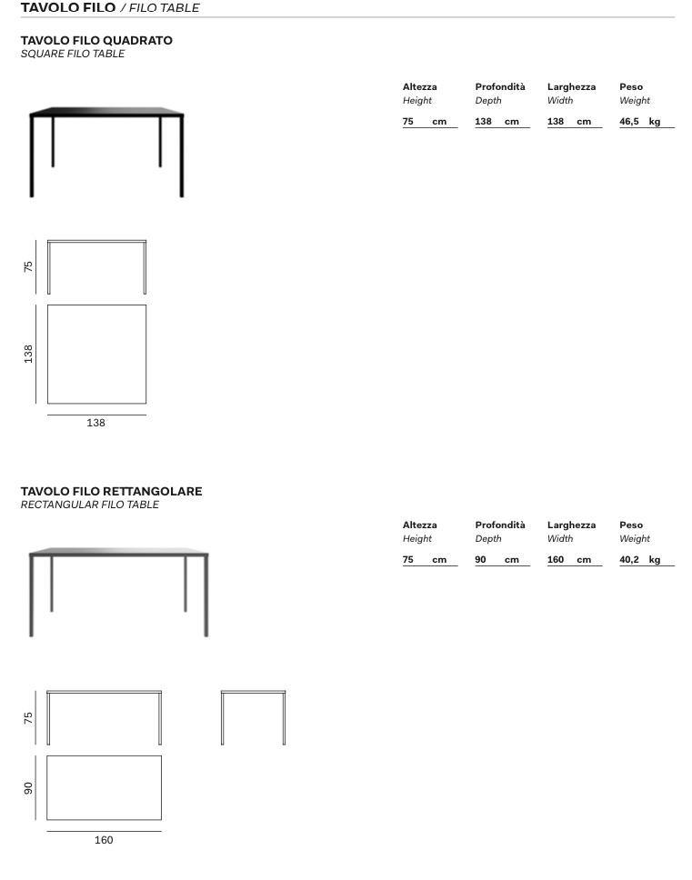 TAVOLO FILO NOVAMOBILI - arredinterni
